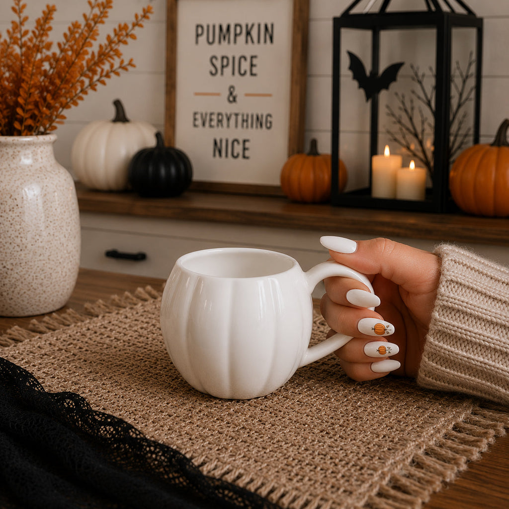 Pumpkin-Shaped Ceramic Mug — 16.8 oz