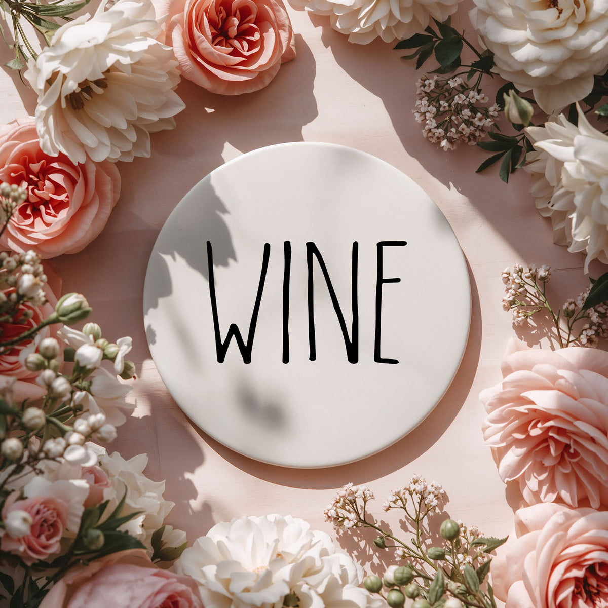 Minimalist Word Ceramic Coasters
